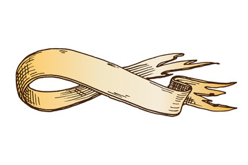 Hand drawn ribbons vector illustration.