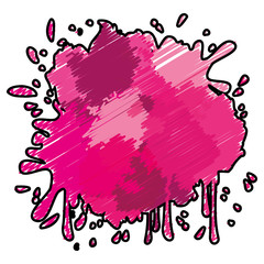 pink paint splash over white background. colorful design. vector illustration