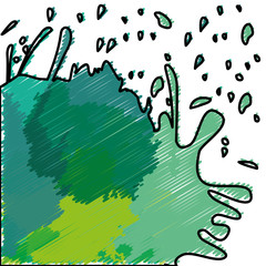 green and blue paint splash over white background. colorful design. vector illustration