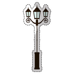 vintage street lamp icon over white background. vector illustration