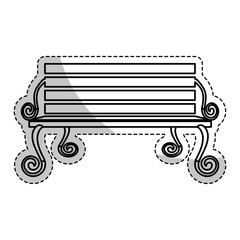 park bench icon over white background. vector illustration