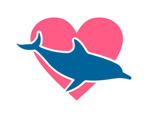 dolphin heart silhouette