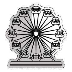 ferris wheel icon over whtie background. vector illustration
