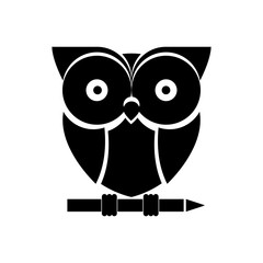 Owl cartoon icon. Bird animal and nature theme. Isolated design. Vector illustration