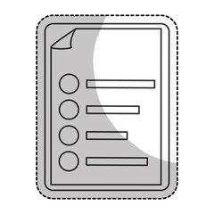 checklist document icon over white background. vector illustration
