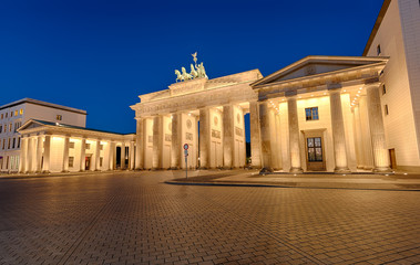 The famous Brandenburger Tor in Berlin illuminated at night