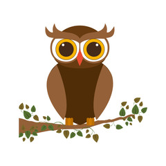 Owl cartoon icon. Bird animal and nature theme. Isolated design. Vector illustration