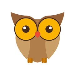 Owl cartoon icon. Bird animal and nature theme. Isolated design. Vector illustration