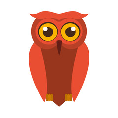Owl cartoon icon. Bird animal and nature theme. Isolated design. Vector illustration