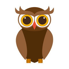 Owl cartoon icon. Bird animal and nature theme. Isolated design. Vector illustration