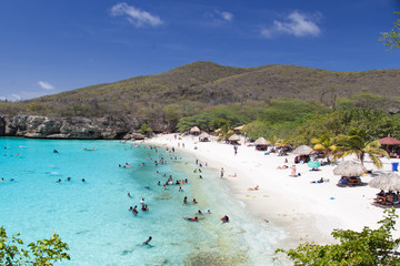 Beach in Curacao during music festival weekend.