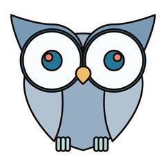 Owl cartoon icon. Bird animal and nature theme. Isolated design. Vector illustration