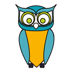 Owl cartoon icon. Bird animal and nature theme. Isolated design. Vector illustration