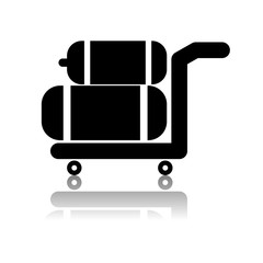 luggage cart travel icon image vector illustration design 