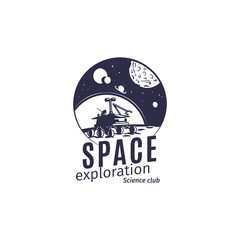 Science club logo in retro style vector illustration