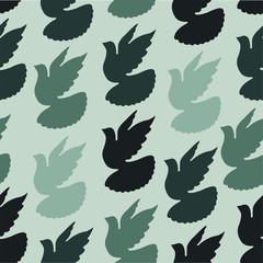 Seamless pattern, siluety birds.