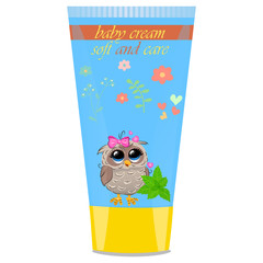Baby cream tube with kids design