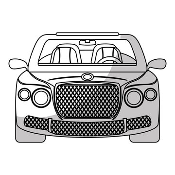 convertible car frontview icon image vector illustration design 