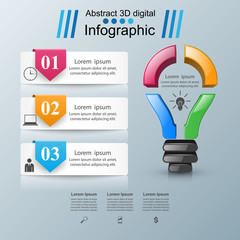 Infographic design. Bulb, Light icon.