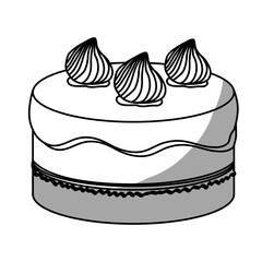 embellished cake pastry icon image vector illustration design 