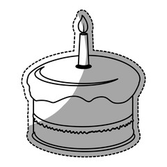 birthday cake with candles icon image sticker vector illustration design 