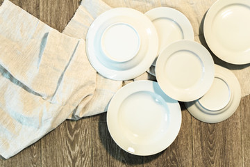 White Plate on a Tablecloth