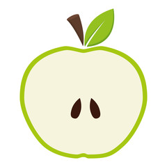 green apple icon image vector illustration design 