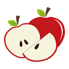 red apple icon image vector illustration design 
