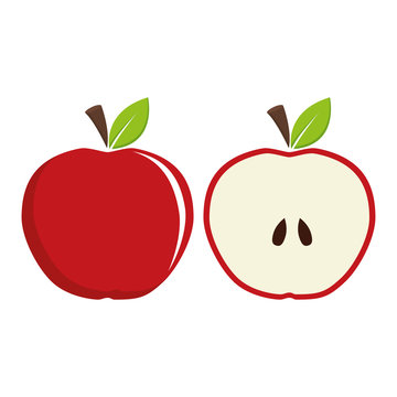 red apple icon image vector illustration design 