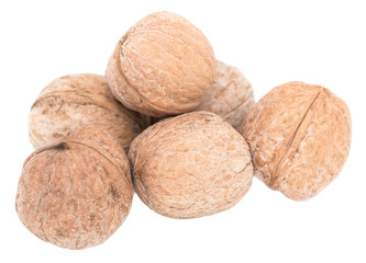 walnuts on a white background