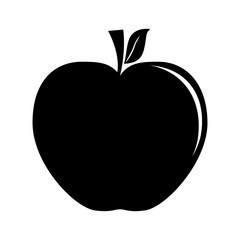 black and white apple icon image vector illustration design 