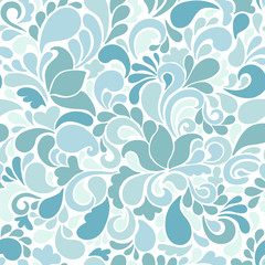 Fototapeta na wymiar Seamless tracery pattern. Vector ornament. Floral turquoise pattern. Tracery background. Abstract ornament. Ornamental seamless pattern.