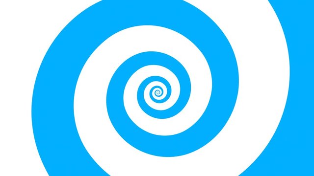 Hypnotizing blue and white spiral turning background. HD looping animation.