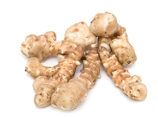 Jerusalem artichoke on a white background