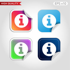 Colored icon of info symbol with background