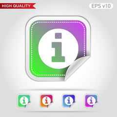 Colored icon of info symbol with background