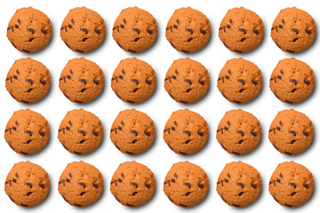 Obraz premium Chocolate chip on white background