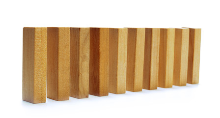 wooden blocks on white background