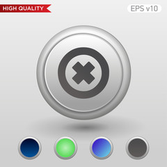 Obraz premium Colored icon of delete or cross symbol with background