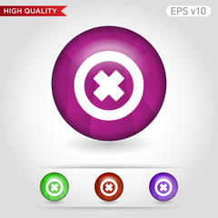 Obraz premium Colored icon of delete or cross symbol with background
