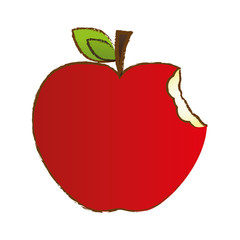 bitten apple icon image vector illustration design 