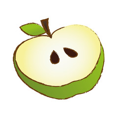green apple icon image vector illustration design 