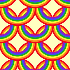 Fototapeta na wymiar Bright vector rainbows seamless pattern