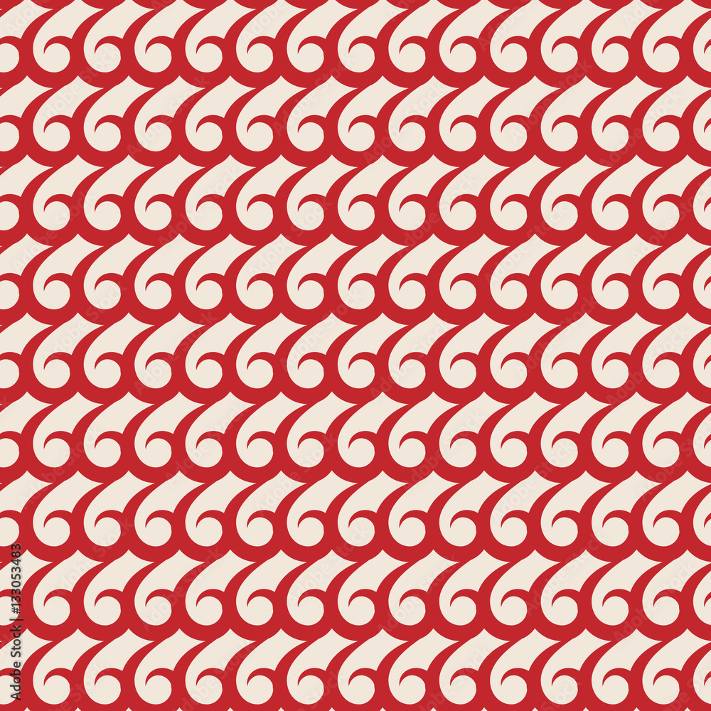 Poster red vector swirls seamless pattern