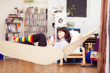 Relaxing In Hammock