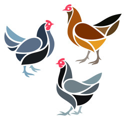 Stylized Chicken - Hens