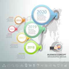 Business timeline infographic template can be used for workflow, layout, diagram