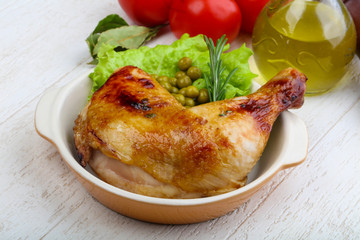 Roasted chicken leg