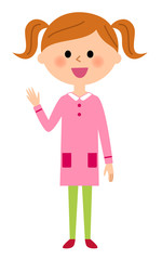 手をあげる女の子