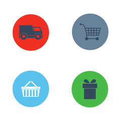 Shop buttons purchase icons vector set.